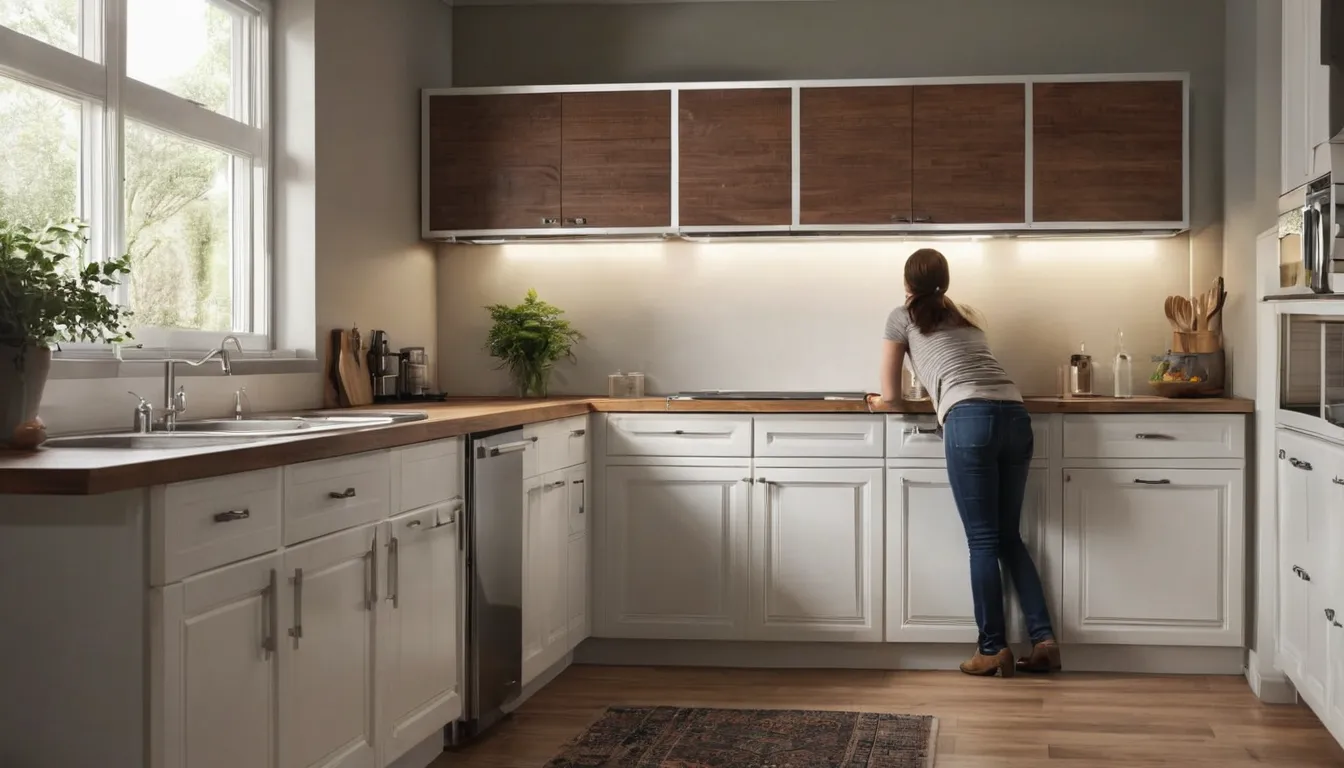 A provider checking under a sink for signs of ants during a home inspection